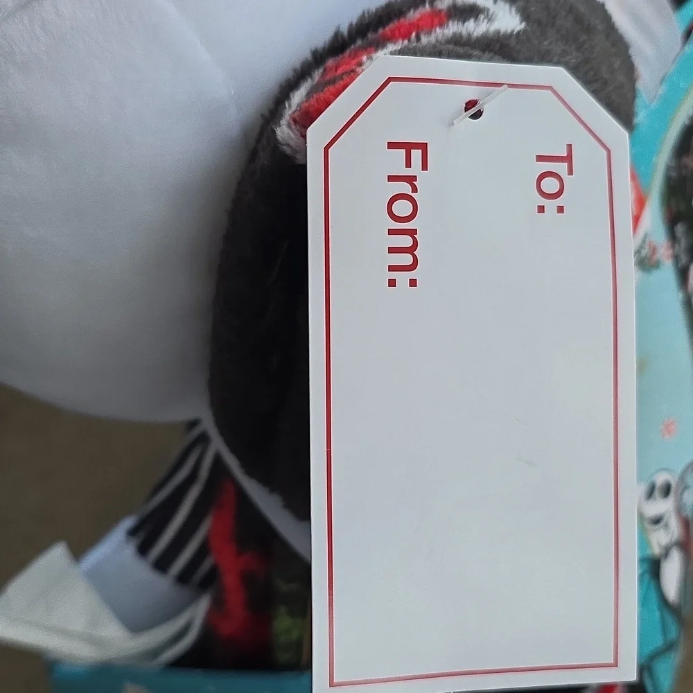 NWT: Disney Jack Skellington Holiday Plush & Throw Set in Black, White, and Red